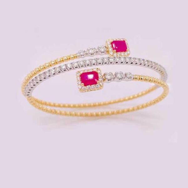 Diamond Ruby Flexi Bangle